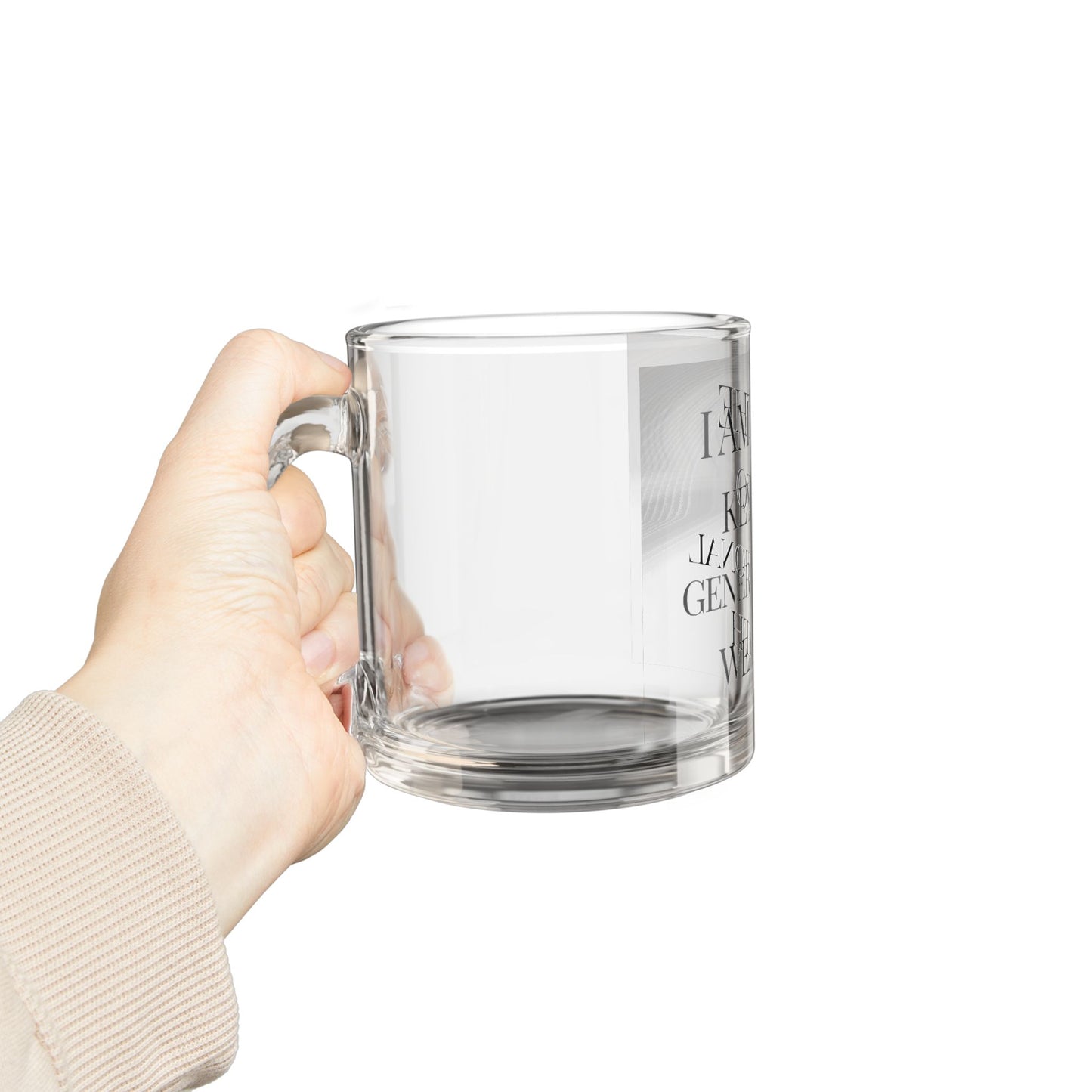 Glass Mug — "I Am the Key to Generational Wealth" Motivational Clear Coffee Cup