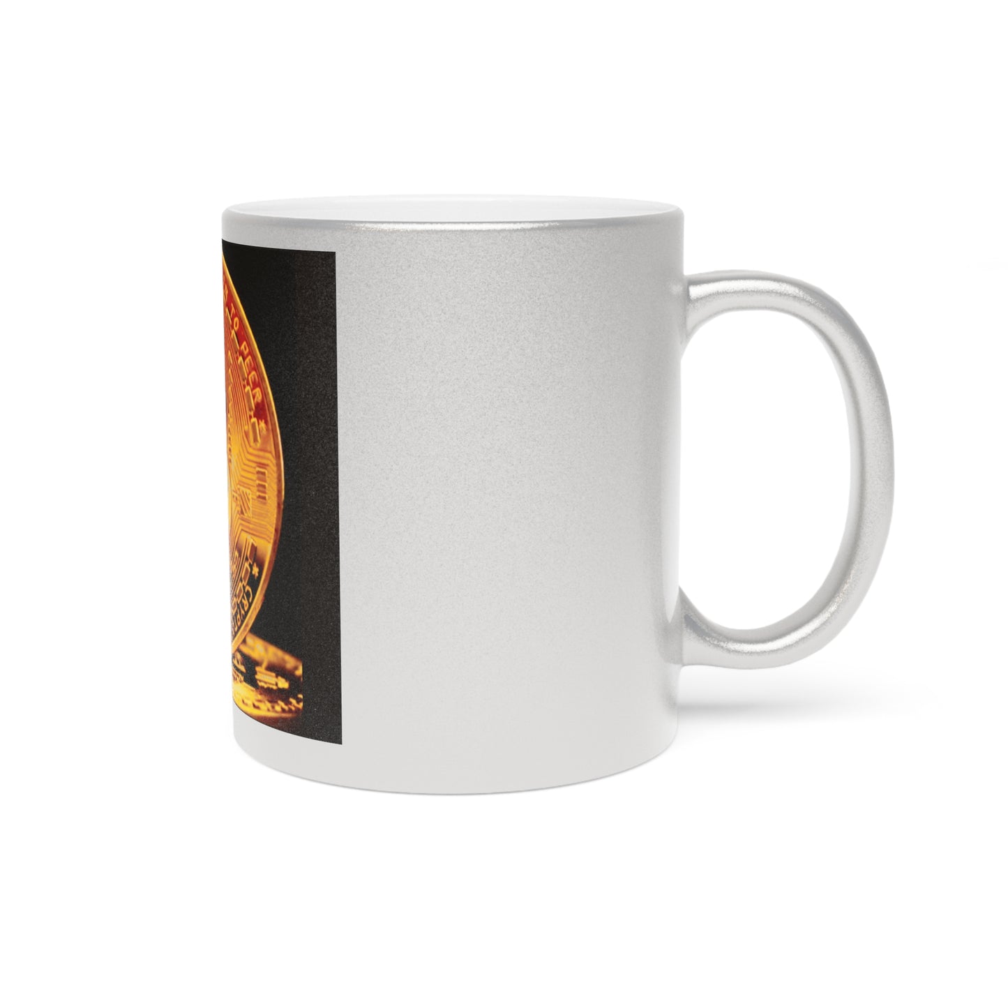 Bitcoin Gold Metallic Mug – Gold Coin Crypto Coffee Cup