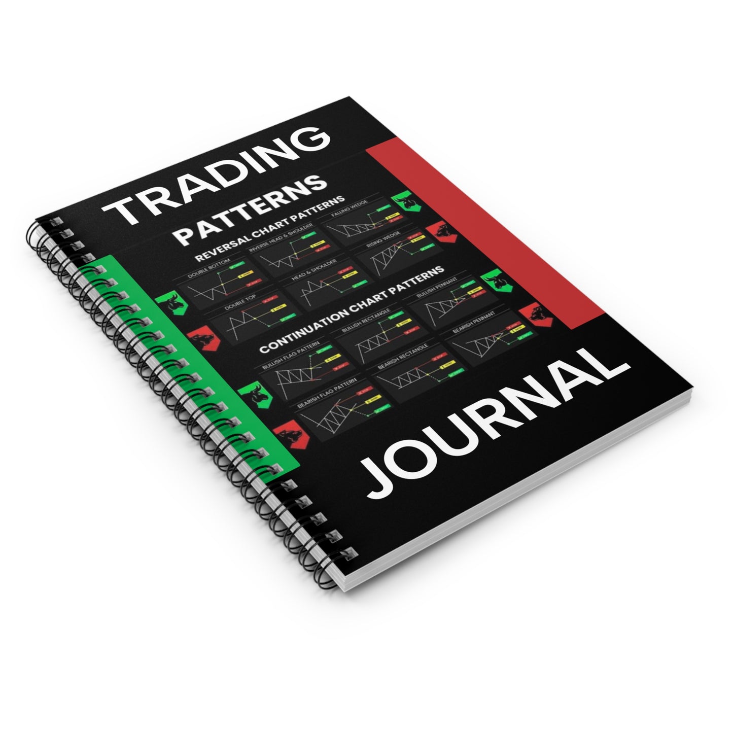 Trading Patterns Journal — Spiral Notebook for Stock & Forex Charting