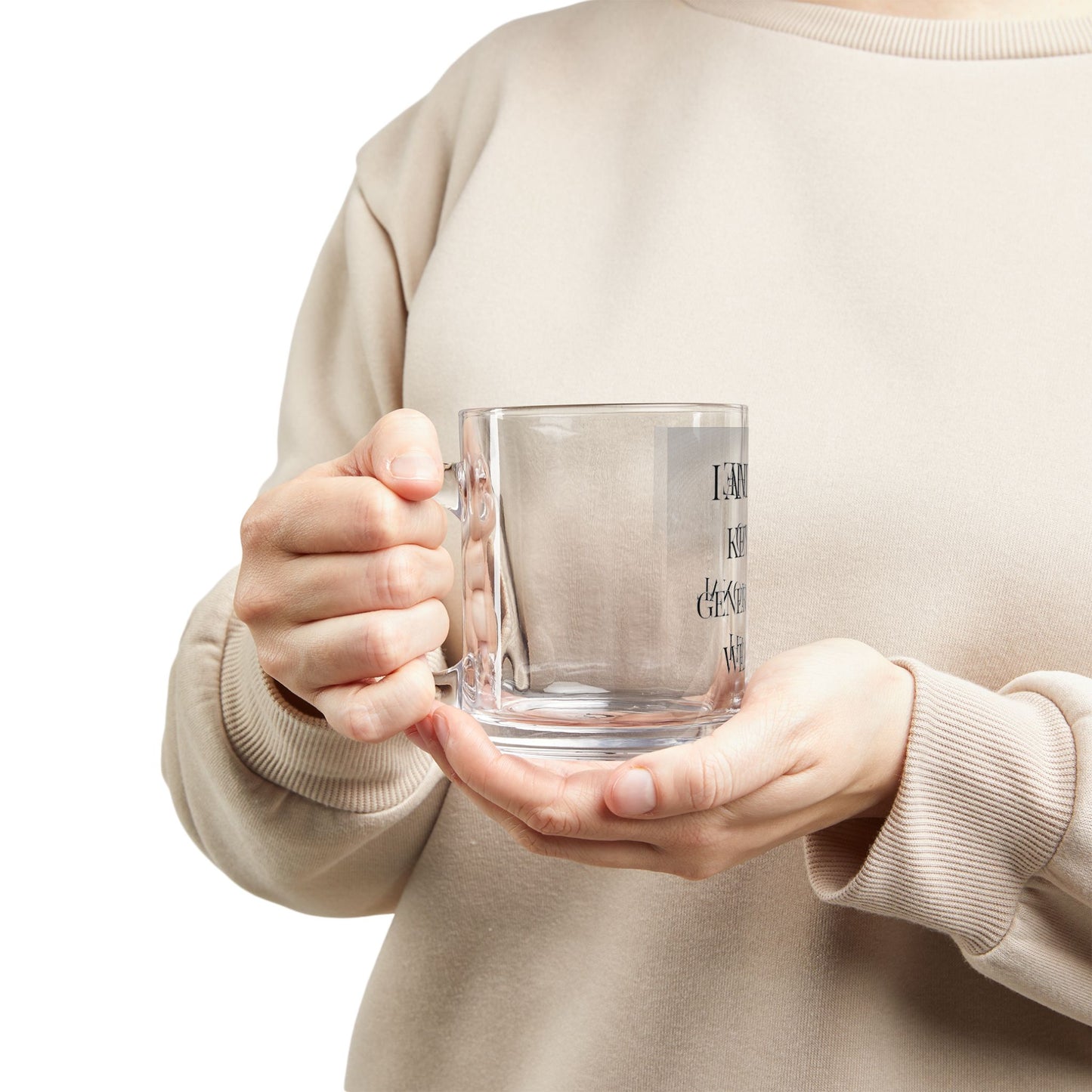 Glass Mug — "I Am the Key to Generational Wealth" Motivational Clear Coffee Cup