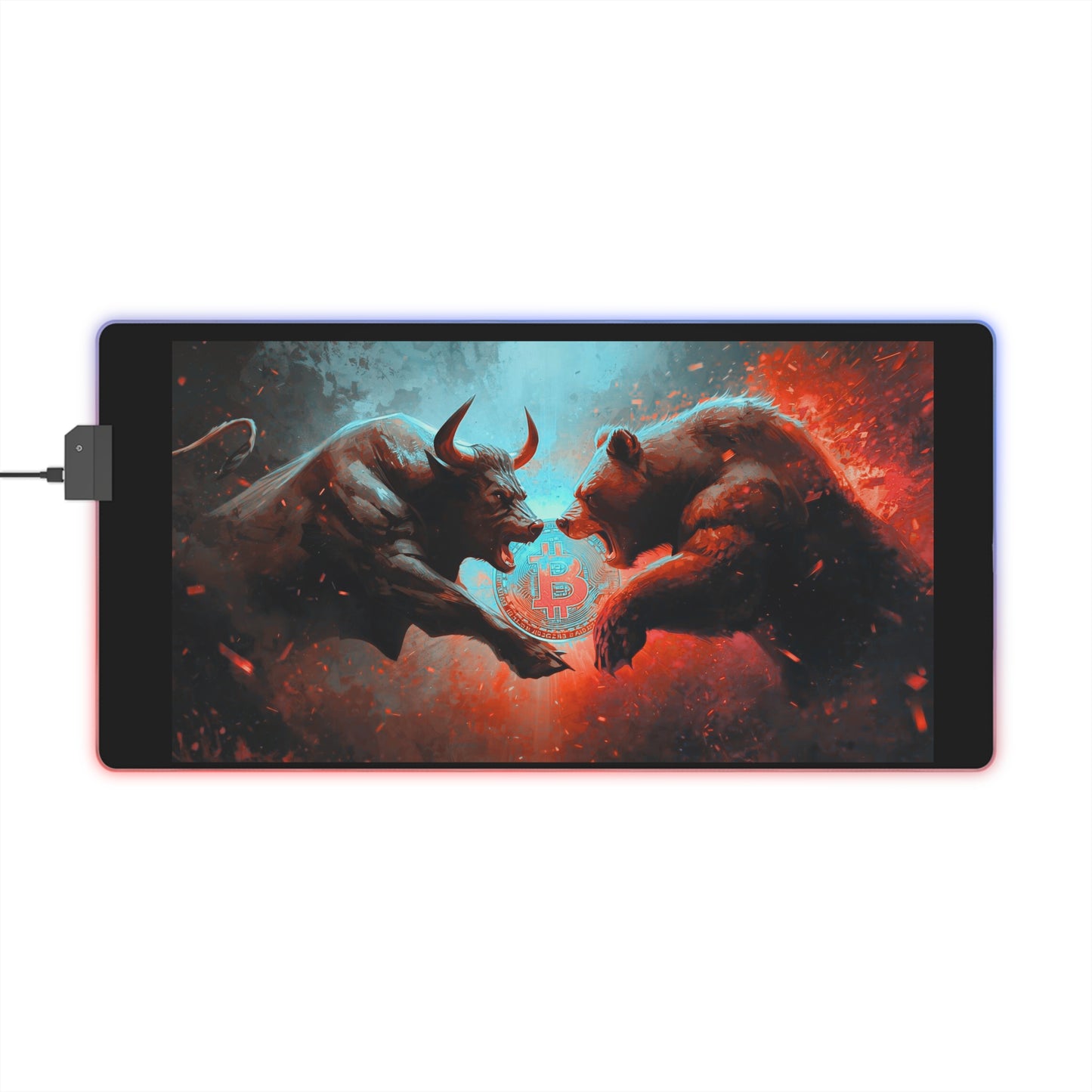Bull vs Bear LED Gaming Mouse Pad — RGB XXL Desk Mat