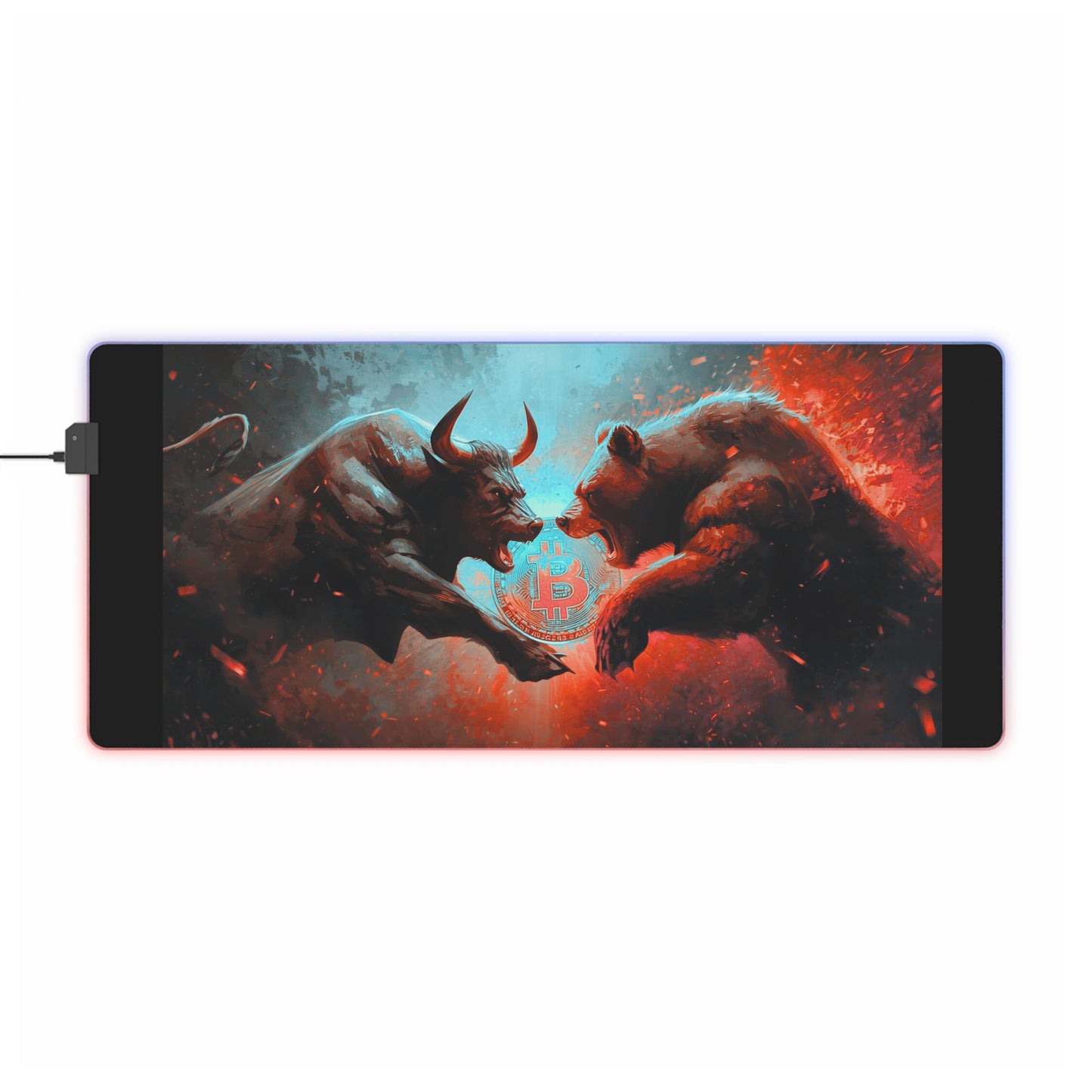 Bull vs Bear LED Gaming Mouse Pad — RGB XXL Desk Mat