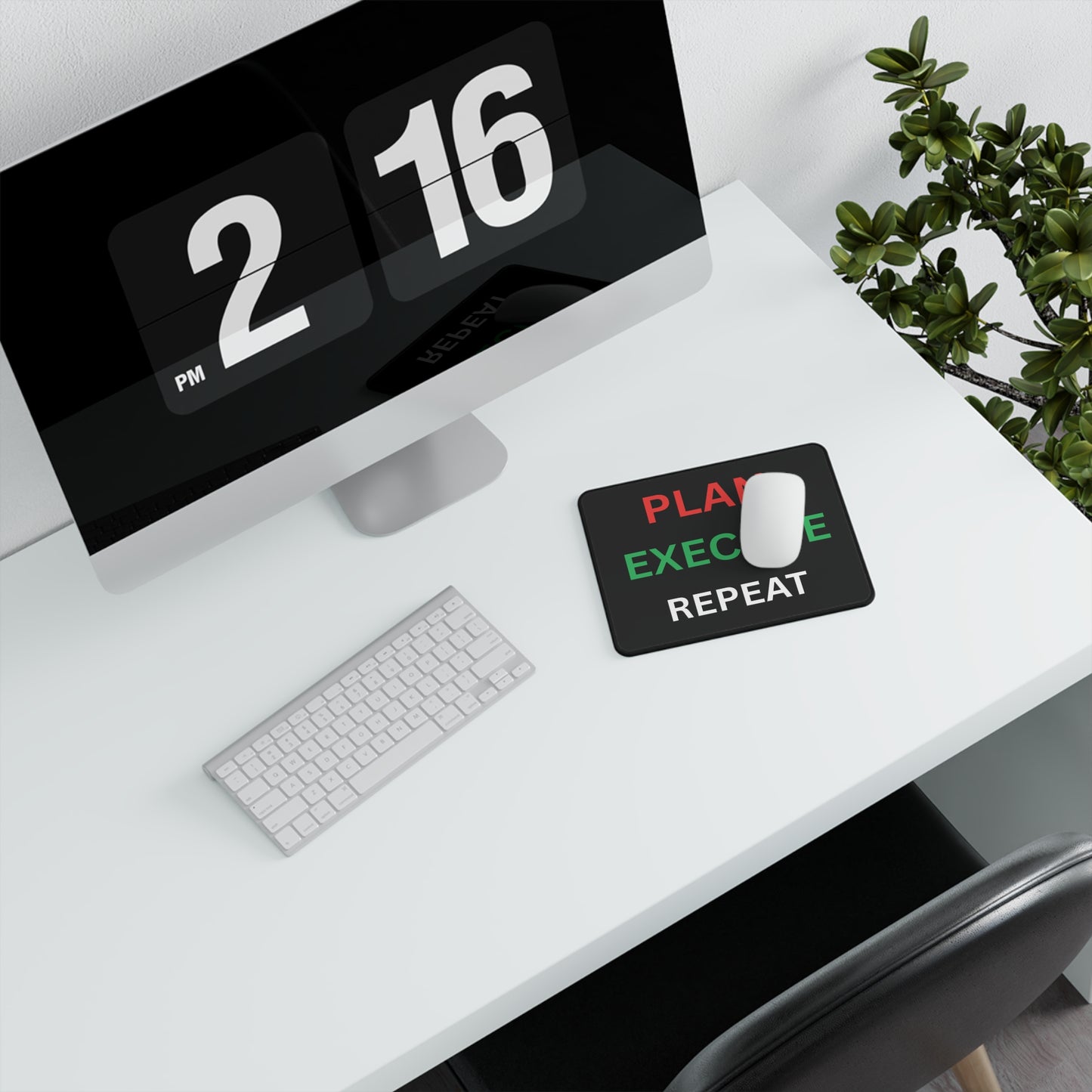Plan Execute  Repeat Non-Slip Gaming Mouse Pad — Motivational Desk Mat for Gamers & Productivity