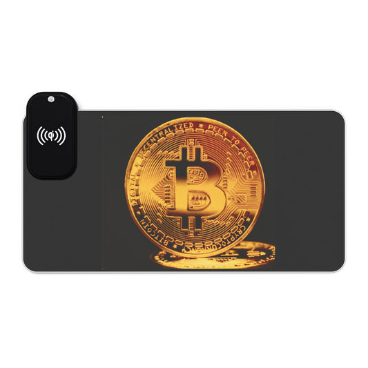 Bitcoin RGB LED Gaming Mouse Pad - Extended Desk Mat