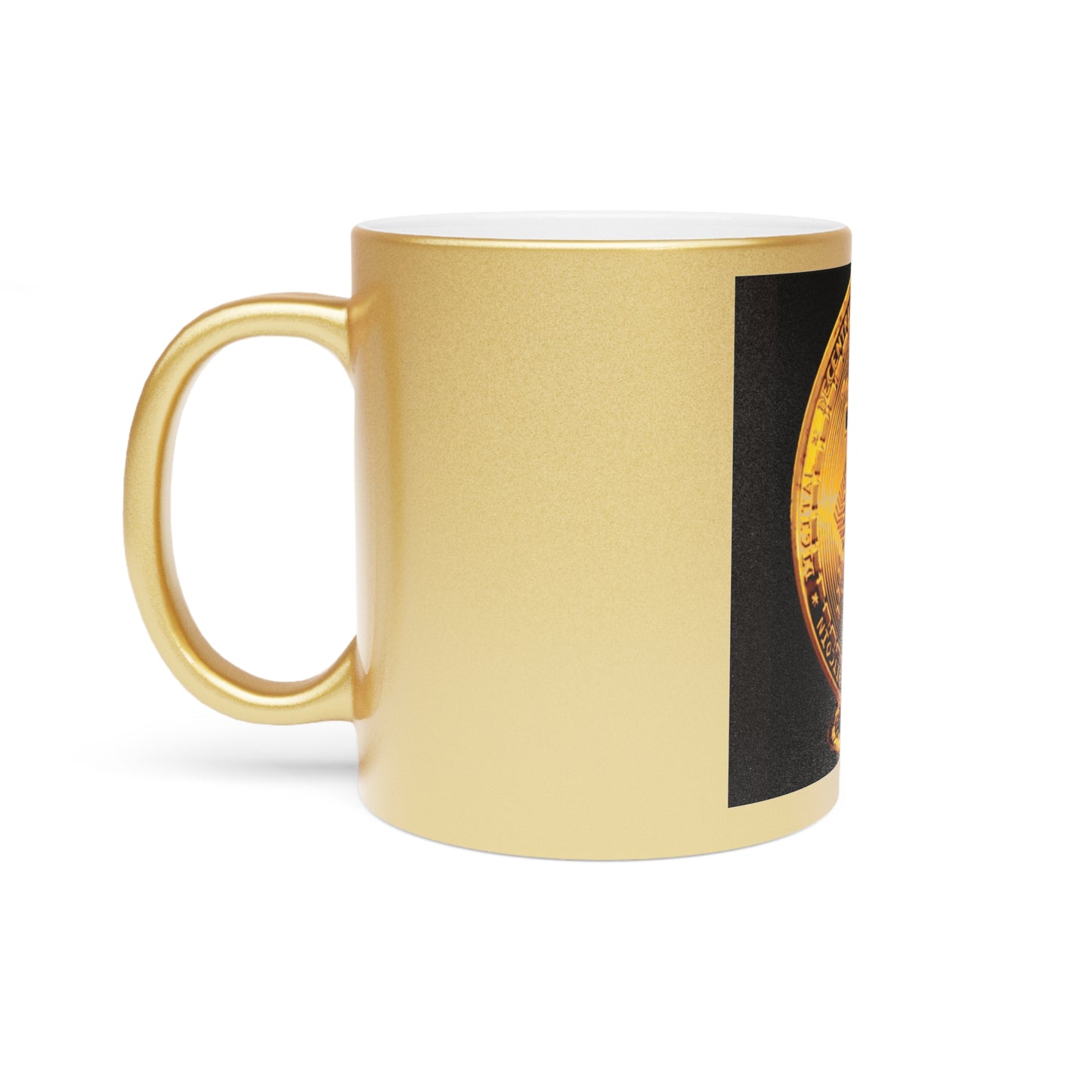 Bitcoin Gold Metallic Mug – Gold Coin Crypto Coffee Cup