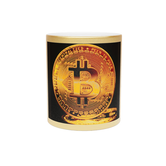Bitcoin Gold Metallic Mug – Gold Coin Crypto Coffee Cup