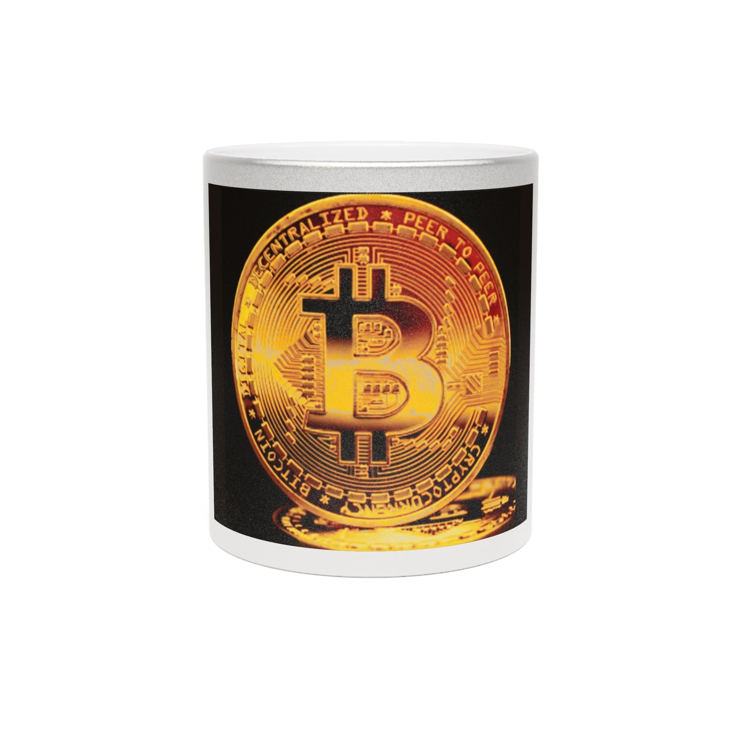 Bitcoin Gold Metallic Mug – Gold Coin Crypto Coffee Cup