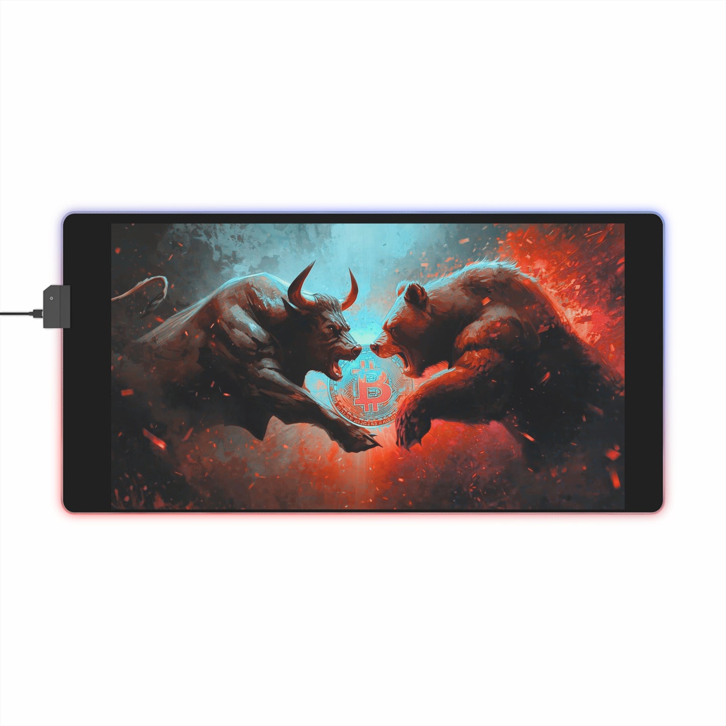 Bull vs Bear LED Gaming Mouse Pad — RGB XXL Desk Mat