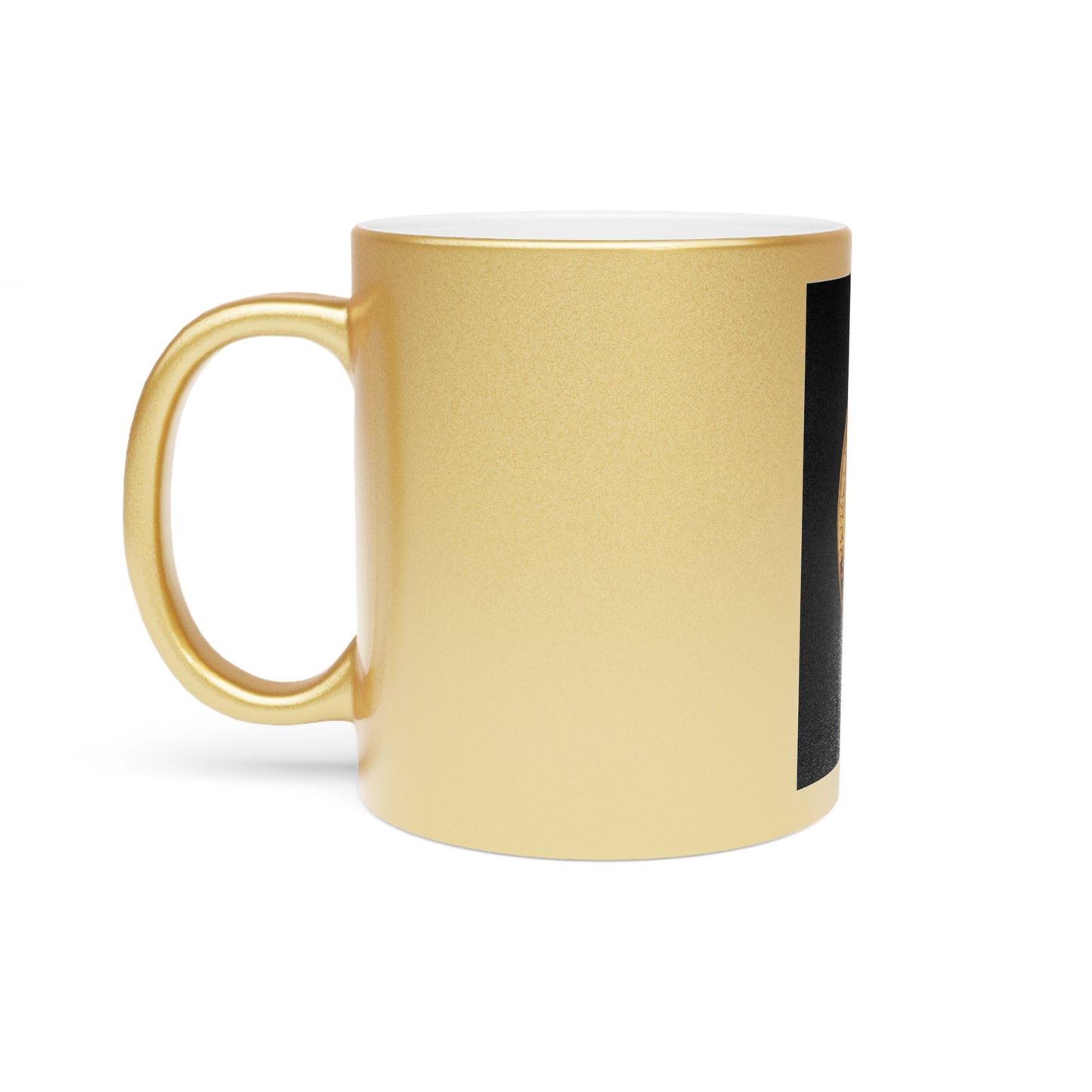 Bitcoin Gold Metallic Mug — Shiny Silver/Gold Crypto Coffee Cup